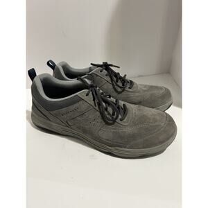 Rockport Mens Ros Mdgd Running Shoes Gray M77080 Leather Low Top 11.5